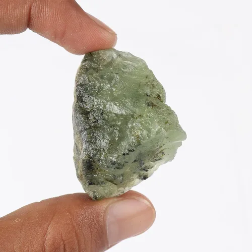 Vista 3 de GEMHUB Especímenes minerales de prehnita verde áspero natural, prehnita para curar 196 ct