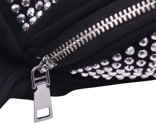 Vista 6 de Riñonera con diamantes de imitación para mujer, riñonera con diamantes brillantes, bolsa cruzada para la cintura, bolso para teléfono para niñas