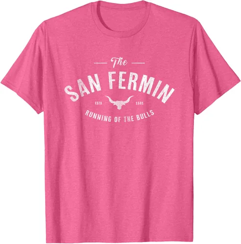Vista 38 de The Running of the Bulls" - Pamplona Gift - Camiseta San Fermin, Rojo, S Asfalto