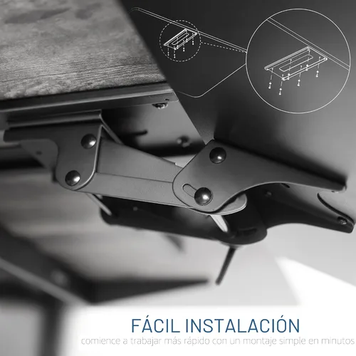 Vista 9 de Vivo (Mount-KB03B) - Plataforma para mouse y teclado de computadora ajustable, ergonómica, para utilizar debajo del escritorio, de montaje bajo Negro