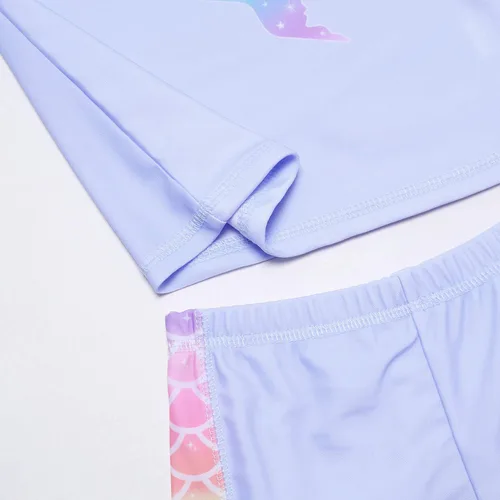 Vista 5 de QPANCY Traje de baño de 2 piezas con protección solar UPF 50+ UV para niñas