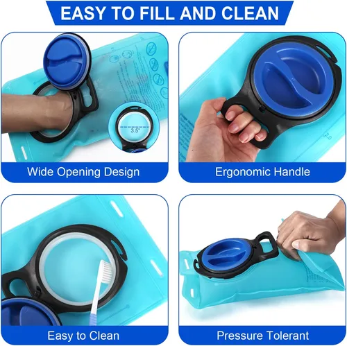 Vista 2 de MIYCOO Vejiga de hidratación, bolsa de agua a prueba de fugas de 2 litros para mochila de senderismo, bolsa de depósito de agua de amplia apertura