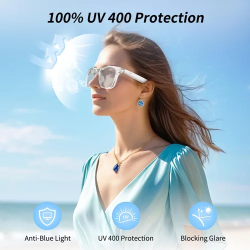 Vista 2 de Lentes inteligentes, lentes Bluetooth AI para mujeres/hombres con traducción instantánea e interpretación en 144 idiomas, lentes de transición