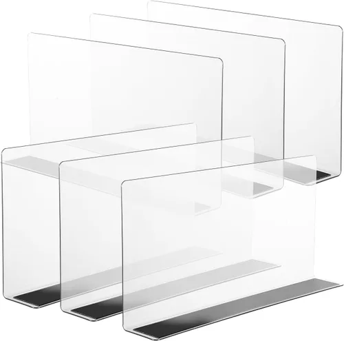 Vista 10 de Baluue Paquete de 6 separadores de estantes para estantes de metal, divisor de estante de armario con separador magnético organizador para ropa