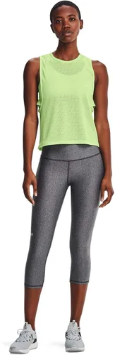 Vista 3 de Under Armour - Leggings capri con bolsillos para mujer, de tela HeatGear, de tiro alto y con pretina antideslizante