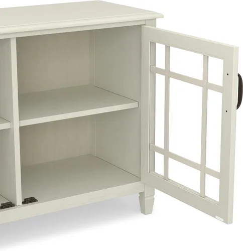 Vista 8 de SIMPLIHOME Connaught - Armario de madera maciza de 60 pulgadas de ancho, color negro