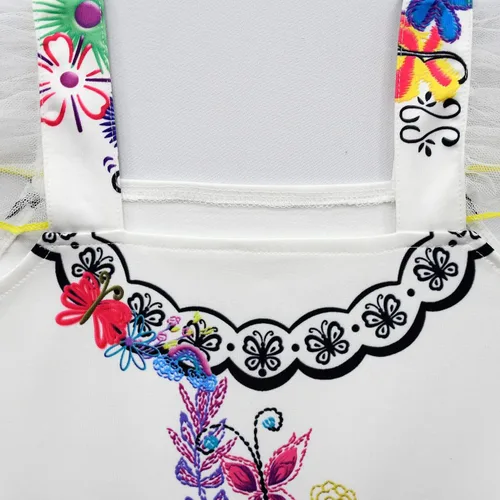 Vista 3 de Sztylong Mirabel Costumes For Girls Birthday Party Dress Up Printing Cosplay with Bag 3-12Y
