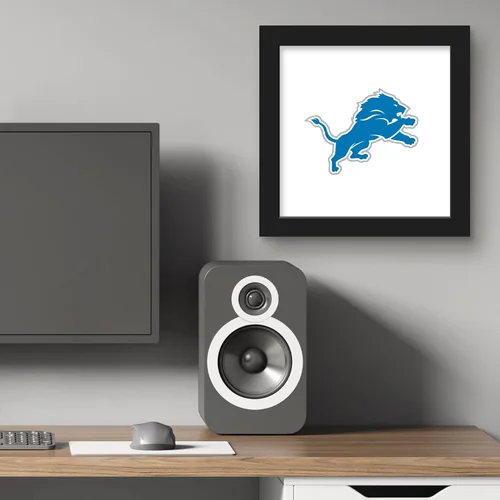 Vista 6 de Gallery Pops NFL Detroit Lions - Arte de pared de marca primaria, versión enmarcada negra, 12 x 12 pulgadas