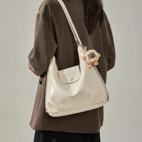 Vista 3 de Bolso de hombro para mujer, bolso de mano de cuero estético, bolsa de mensajero linda mochila Hobo para el trabajo