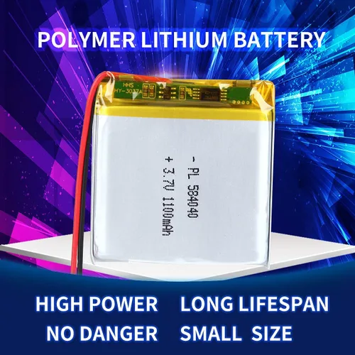 Vista 4 de 3.7V 1100mAh 584040 batería de iones de polímero de litio batería recargable Lipo con conector de paso PH 0.079 in
