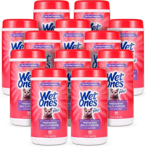 Vista 12 de Wet Ones Paquete mixto de 13 toallitas húmedas para humanos y gatos, aroma fresco 10 paquetes de toallitas antibacterianas para manos y cara, 20
