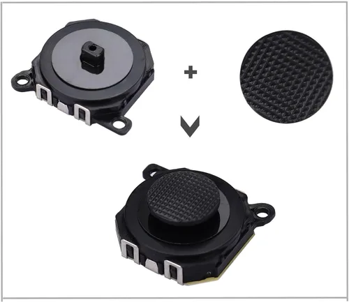 Vista 4 de IKPEK 1 joystick analógico 3D negro y 2 tapas de botón de repuesto para Sony PSP 1000 1001