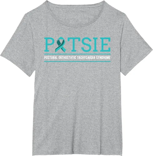 Vista 12 de POTS Dysautonomia Turquoise Ribbon Autonomic Dysfunction T-Shirt Asphalt Grey