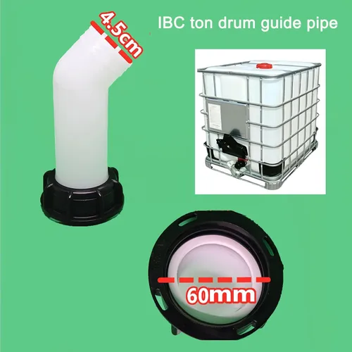 Vista 6 de IBC - Adaptador de tanque de extensión de 2 pulgadas, manguera de boquilla de drenaje IBC para tanques de agua, boquilla de grifo y conector
