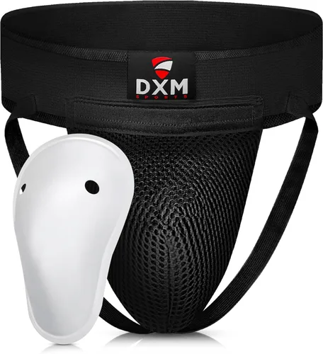 Vista 2 de DXM SPORTS Boxing Groin Protector Men – Adjustable Groin Guard for Kickboxing, Taekwondo Sparring Gear, Muay Thai, Martial Arts Training