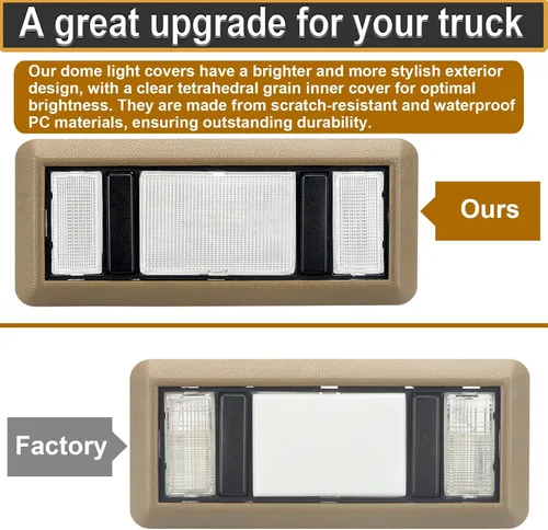 Vista 4 de Cubiertas de luz de cúpula de mapa para techo interior, repuesto de lente transparente compatible con K1500 K2500 C1500 C2500 1988-2000, Chevy