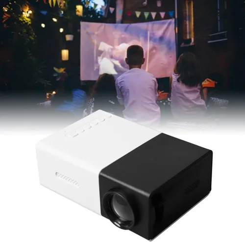 Vista 5 de Proyector para niños, 1080P HD, mini proyector LED de ángulo de proyección portátil ajustable para cine en casa, pantalla grande, enchufe