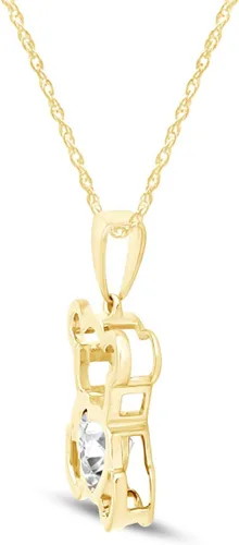 Vista 3 de AFFY Collar con colgante de corazón de amor de oro de 14 quilates sobre plata de ley, regalo para ella
