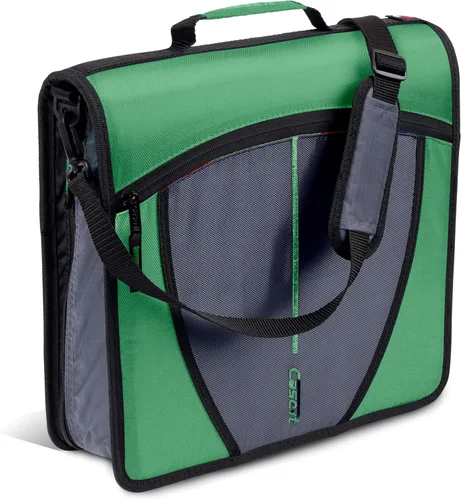 Vista 10 de Case-it Mighty Zip Tab - Carpeta escolar con cremallera Anillos tóricos de 3 pulgadas, capacidad de 600 hojas, carpeta de archivos expandible de 5