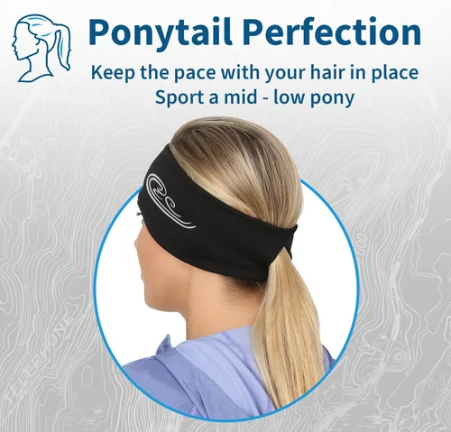 Vista 36 de TrailHeads - Diadema para mujer, diseño de cola de caballo, con banda para la oreja que absorbe la humedad, ideal para correr