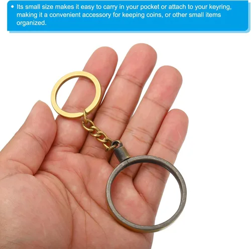 Vista 4 de PATIKIL AA Coin Holder Keychain, Round Medallion Holder with Metal Key Ring for AA Coin Medallion