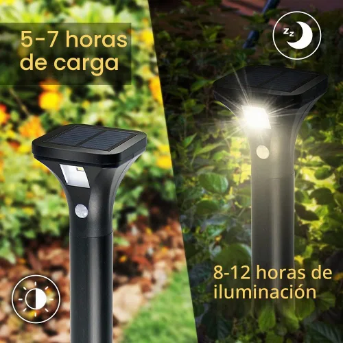 Vista 5 de AURAXY Luces LED con sensor de movimiento solar, funciona con pilas, detector de movimiento impermeable para exteriores, luz de pasarela, uso