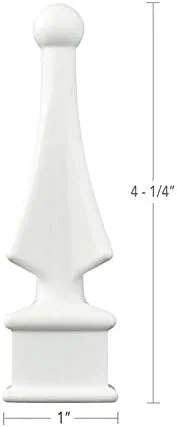 Vista 2 de Lanza de plástico cuádruple superior, se adapta a 3/4" cuadrado (10, blanco)