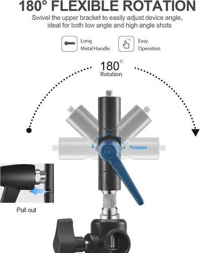 Vista 4 de WELLMAKING Flash Speedlite Bracket with Swivel Mount for Photography Camera Umbrella Reflector Holder, Adjustable Angle Design, Hot Shoe