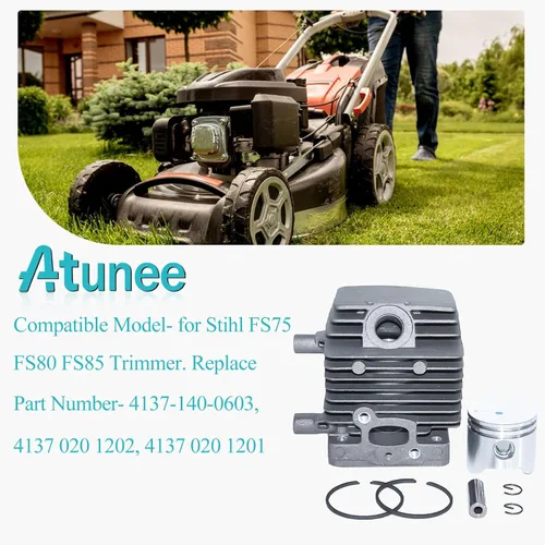 Vista 3 de Kit de silenciador de escape de pistón cilíndrico de 1.339 in para Stihl FS75 FS80 FS85 FC75 FC85 Trimmer Reemplazar 4137-140-0603, 4137 020 1202