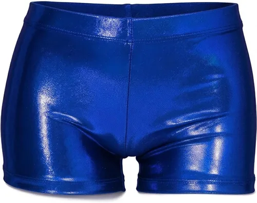 Vista 4 de Shorts de gimnasia para niñas y chicas con brillo, para danza, acrobacias o deportes, de 2-14 años 2 unidades azul profundo