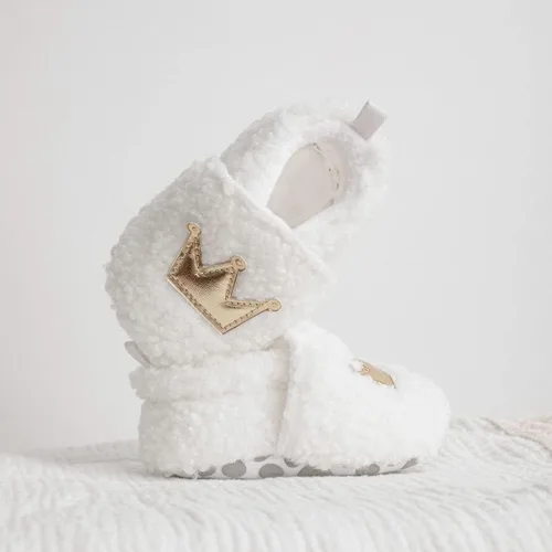 Vista 4 de Sawimlgy Pantuflas de dibujos animados para recién nacidos, para bebés, niños y niñas, suela antideslizante suave, suela antideslizante, zapatos