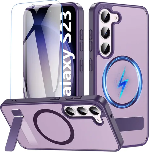 Vista 18 de Funda OWKEY Samsung Galaxy A13 5G, Funda Magnética para Teléfono con Soporte y Protector de Pantalla, Funda Protectora Antihuellas y a Prueba de A13