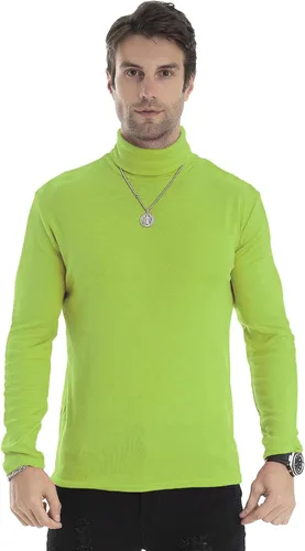 Vista 113 de Camiseta de manga larga para hombre, ajustada, ligera, con cuello de tortuga