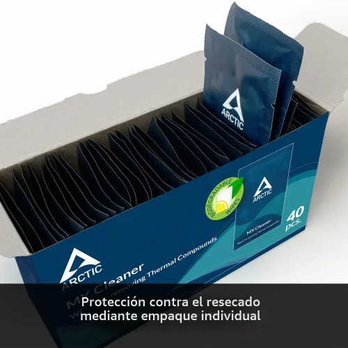 Vista 7 de ARCTIC MX Cleaner (40 piezas) - Toallitas de limpieza para eliminar pasta térmica, 4.5 x 4.5 in, biodegradables