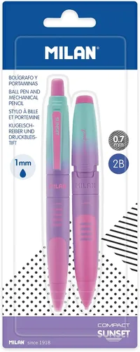 Vista 5 de MILAN Blister pack 1 bolígrafo + 1 lápiz mecánico COMPACT Sunset