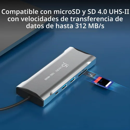 Vista 6 de j5create Concentrador de pantalla triple USB C 4K - HDMI 4K x2, 4K DP, 2
