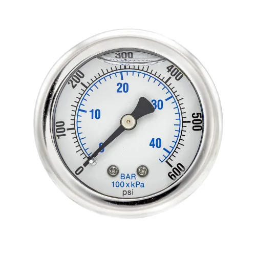 Vista 15 de PIC Gauges 202L-204M Medidor de presión relleno de glicerina con carcasa SS/bisel, internos de latón, lente de PC, dial de 2 pulgadas, rango