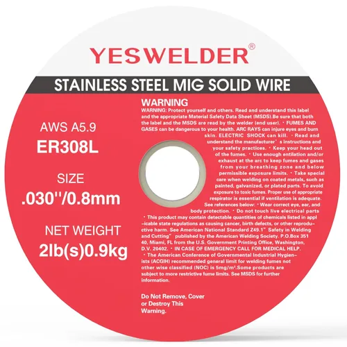 Vista 8 de YESWELDER Alambre de soldadura MIG, alambre sólido MIG de acero inoxidable 2LB .030