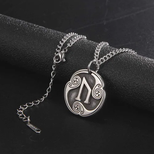 Vista 7 de TEAMER Collar con colgante de amuleto de acero inoxidable de 24 runas de los vikingos nórdicos, joyería con símbolo de la suerte y la bendición