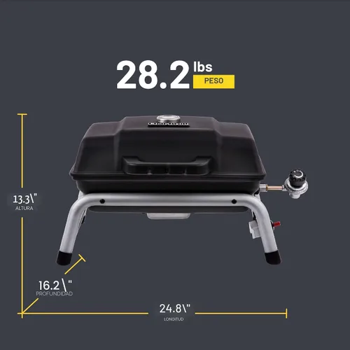 Vista 6 de Parrilla de gas propano portátil Charbroil de 1 quemador, negra – 17402049
