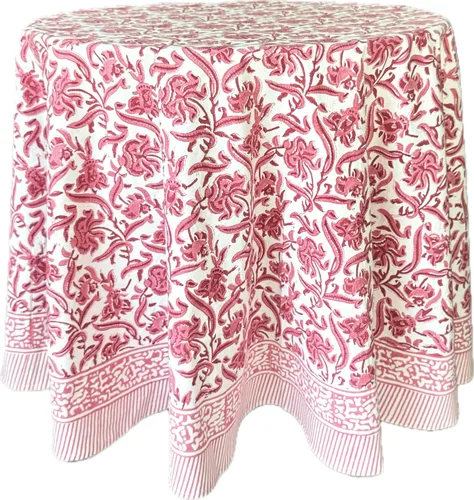 Vista 43 de ATOSII Mantel 100% algodón, Amara, floral, hecho a mano, rectangular, de lino, para cocina, comedor, fiestas, bodas, exteriores, picnics, Pascua