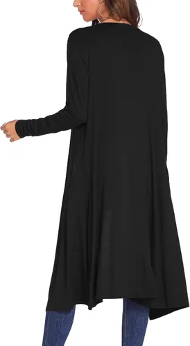 Vista 5 de Bluetime Women Long Open Front Maxi Cardigan Lightweight Duster Long Sleeve Cardigan (S-4XL)