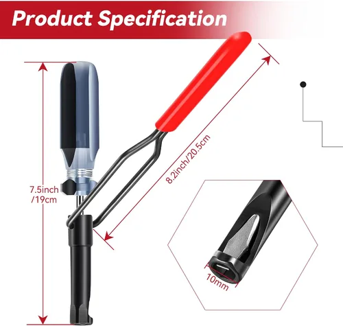 Vista 2 de Dreyoo herramienta de ajuste de válvula de tuerca de 10 mm, perno de ajuste de válvula ranurada, herramienta de rectificado de válvulas compatible