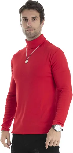 Vista 77 de Camiseta de manga larga para hombre, ajustada, ligera, con cuello de tortuga
