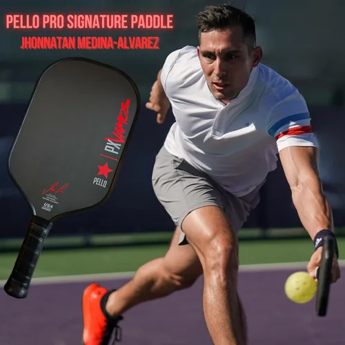 Vista 7 de PELLO PXVamos - Paleta de pickleball de fibra de carbono cruda Aprobado por USAPA Toray 700 fibra de carbono Núcleo de panal de polipropileno