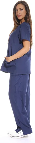 Vista 2 de Just Love uniforme médico con cuello en V para mujer