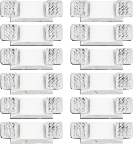 Vista 10 de Commercial LED Emergency Lights with Battery Backup, 2 Head Indoor Fixture, AC120-277V Hardwired 6 PCS