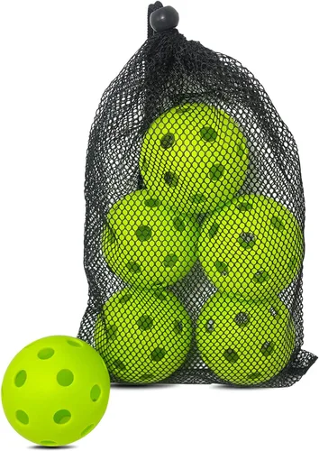 Vista 10 de 6 -Pack Pickleball Balls, 26 Holes Outdoor Pickleballs, High Elasticity & Durable Pickle Balls for All Style Pickleball Paddles Indoor Pickleballs