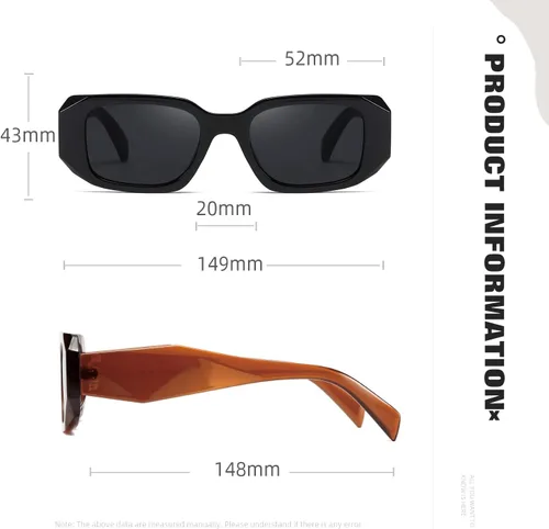 Vista 4 de Y2k - Gafas de sol cuadradas para mujer y hombre, diseño de moda, estilo retro, a la moda, con protección UV
