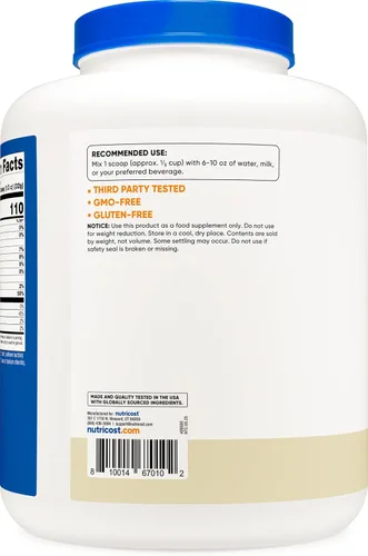 Vista 4 de Nutricost Proteína Caseína en polvo 5lb (vainilla)